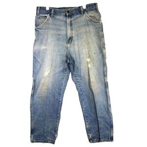Dickies Men's Carpenter Jeans 36 X 30 Blue Denim Cotton Distressed Straight M937